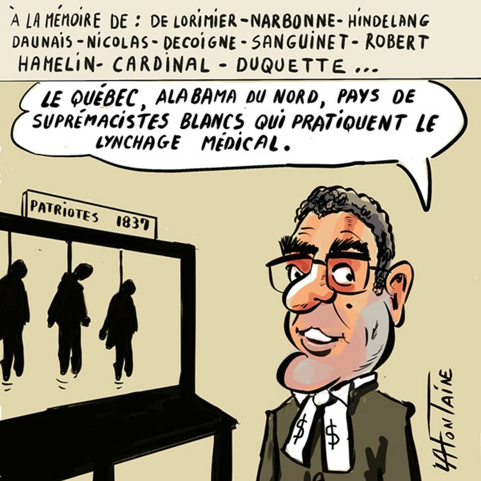 Caricature de Lafontaine extraite de L’Aut’journal