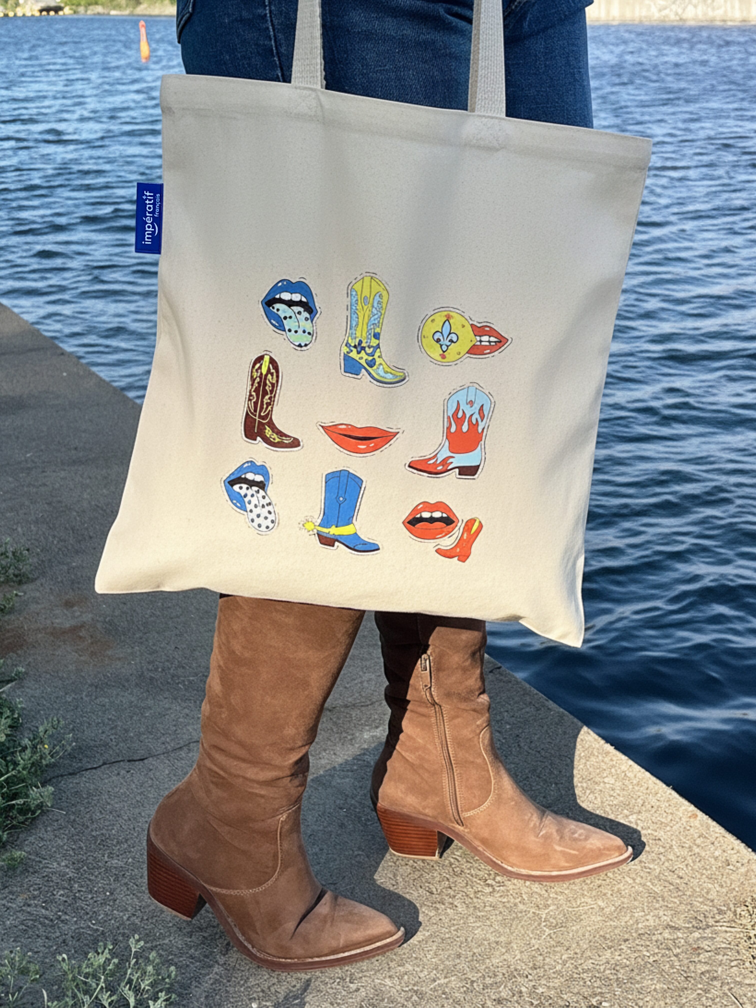 Sac fourre-tout « Tes bottines devraient suivre tes babines » – Image 2