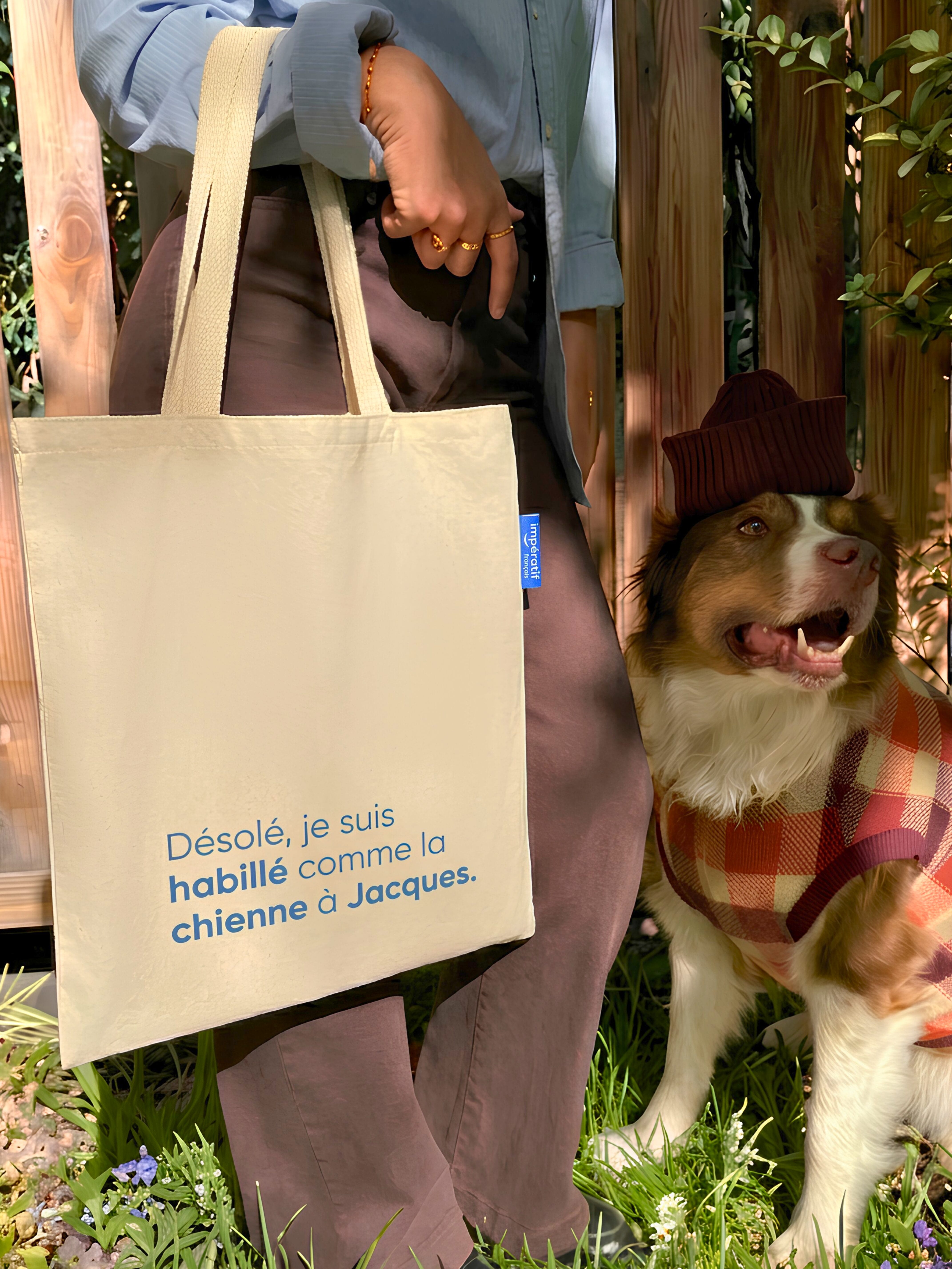 Sac fourre-tout « Désolé, je suis habillé comme la chienne à Jacques »